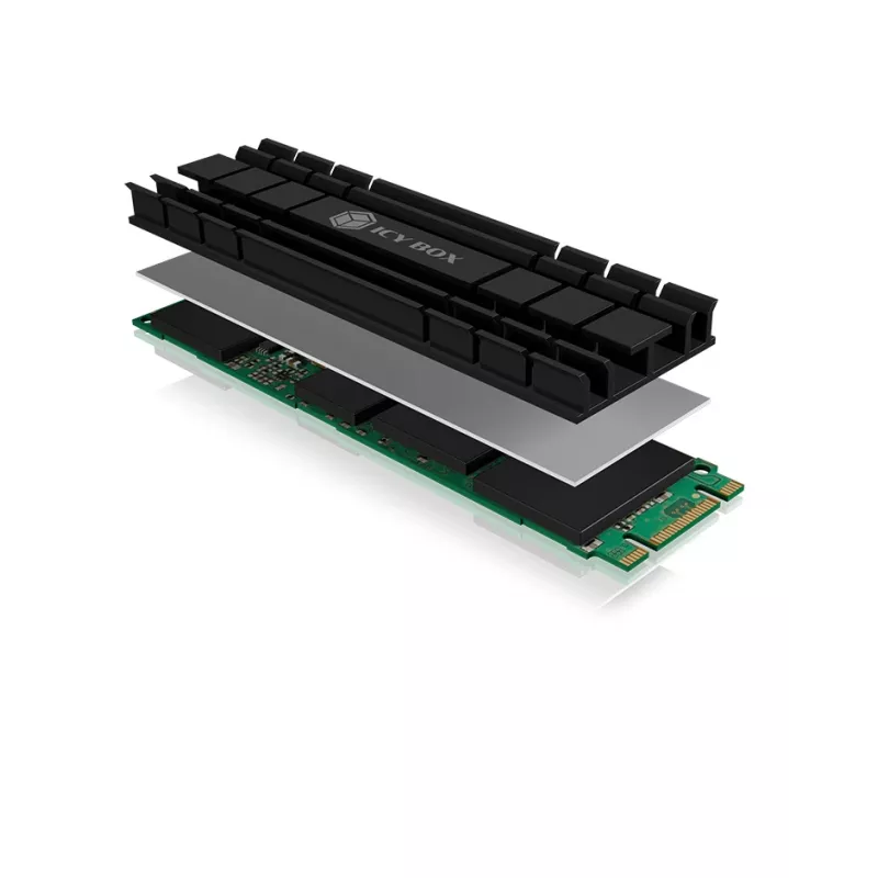 ICY BOX IB-M2HS-701 M.2 NVMe SSD Heatsink/Radiator Black 1 pc(s)