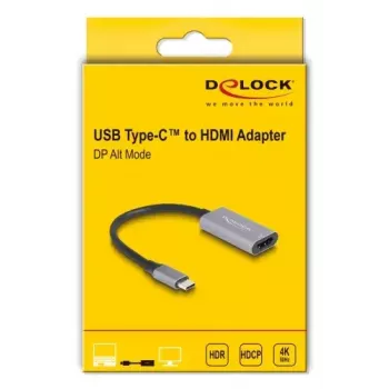 DeLOCK HDMI cable 0.15 m Type A Female USB Type-C Male Black Grey 60020