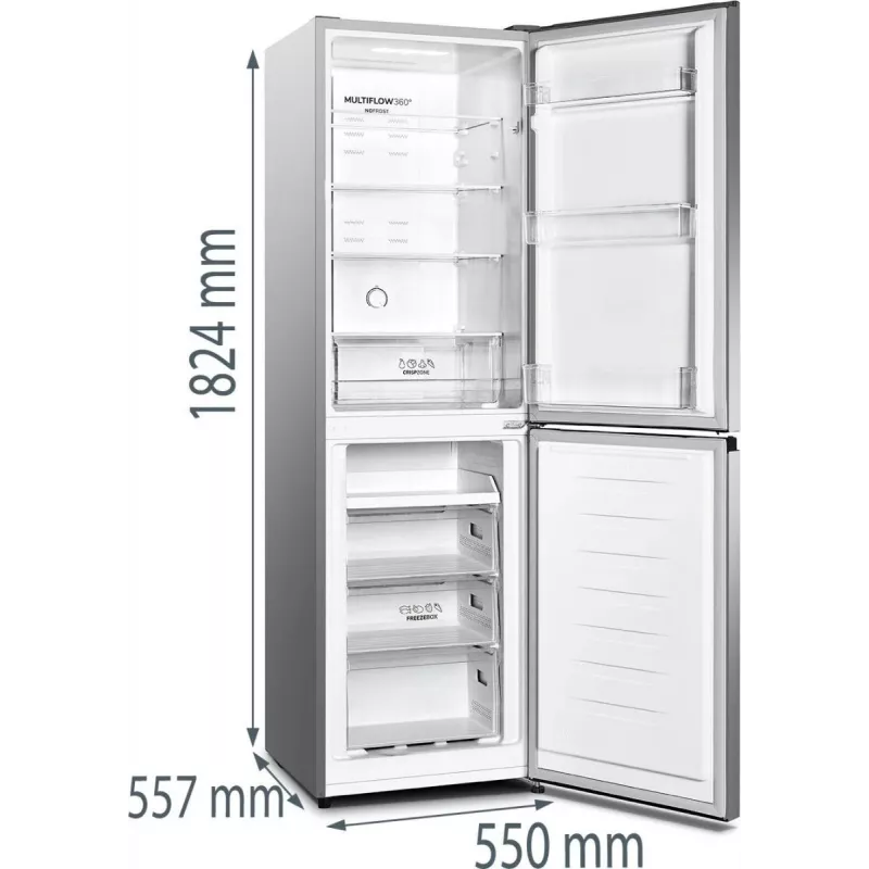 Gorenje NRK418DCS4 Freestanding 256 L Grey