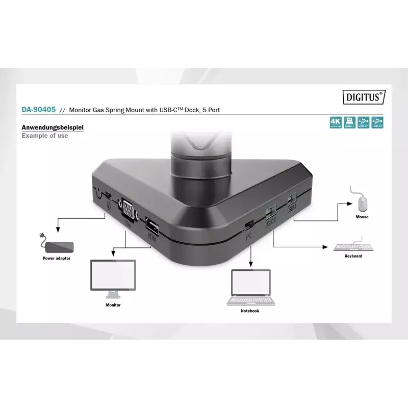 Monitor Mount Digitus DA-90405 with Docking Station