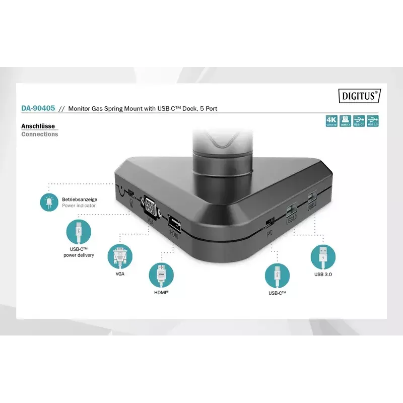 Monitor Mount Digitus DA-90405 with Docking Station