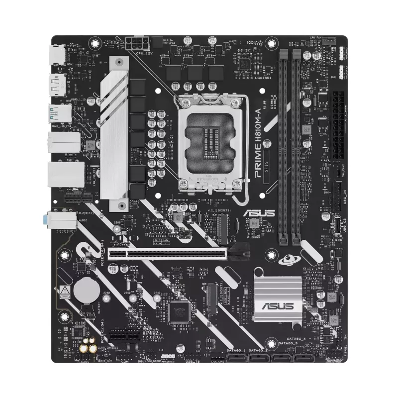Motherboard ASUS PRIME H810M-A-CSM — Intel H810, LGA 1851, microATX, 2× DDR5 DIMM (up to 128GB), 2× M.2, 4× SATA III, PCIe 4.0