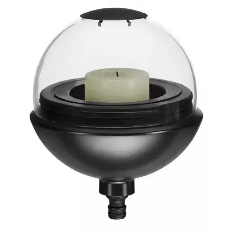 Candle Holder Gardena 11430-20 Black Transparent Round Pole 1 pc