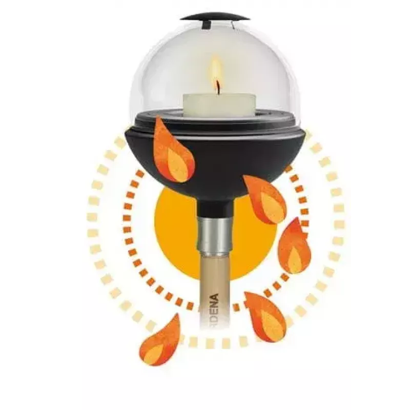 Candle Holder Gardena 11430-20 Black Transparent Round Pole 1 pc