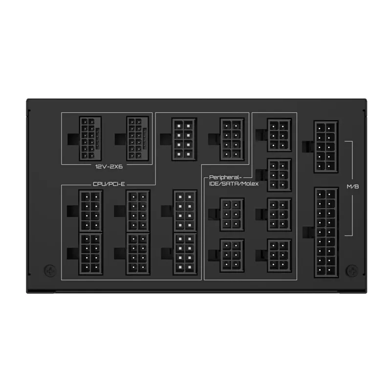 Power supply GIGABYTE UD1600PM PG5 1600W, 80 PLUS Platinum, 92% efficiency, 20+4 pin ATX, 120 mm fan, black