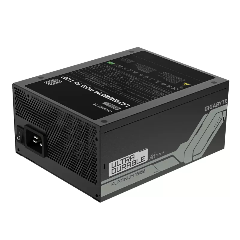 Power supply GIGABYTE UD1600PM PG5 1600W, 80 PLUS Platinum, 92% efficiency, 20+4 pin ATX, 120 mm fan, black