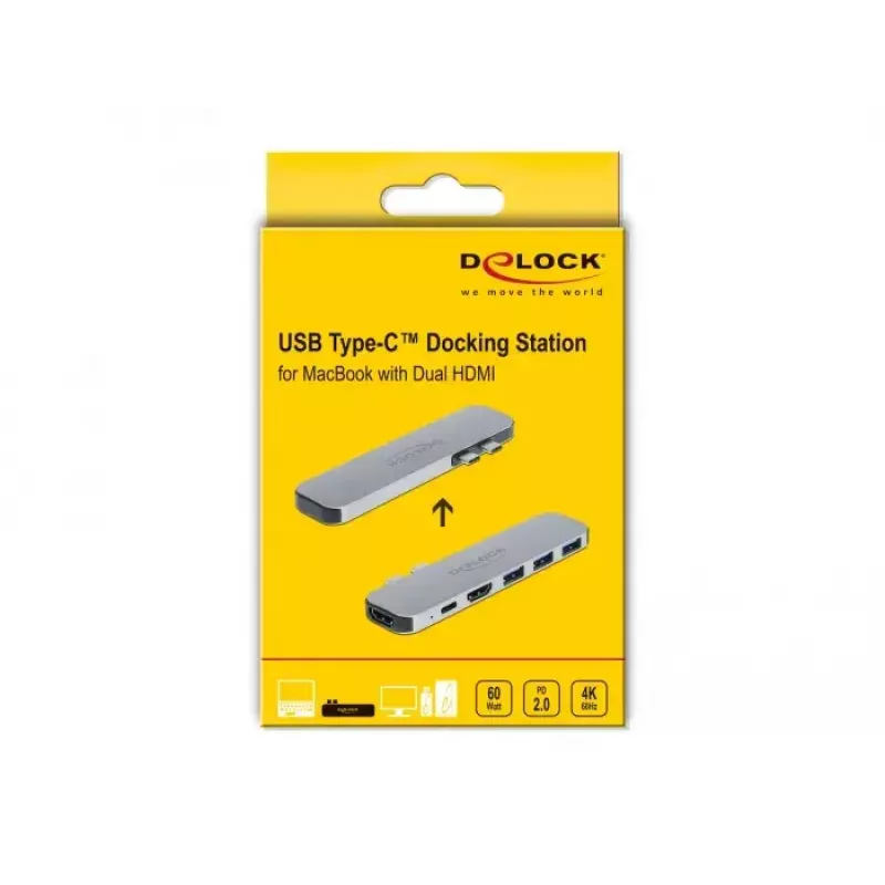 Docking Station DeLOCK Docking Station for MacBook Dual HDMI 4K PD Hub