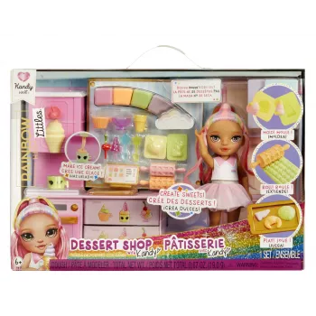 Rainbow High Little Dessert Shop with Kandy Playset, Fashion doll, Female, 4 yr(s), 140 mm, Multicolour