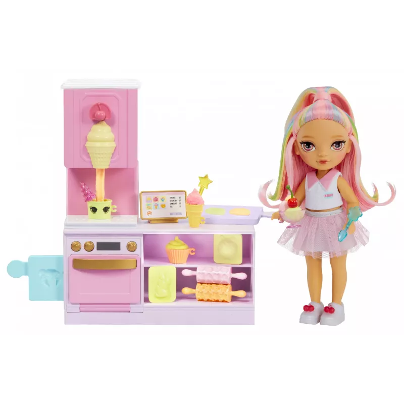 Rainbow High Little Dessert Shop with Kandy Playset, Fashion doll, Female, 4 yr(s), 140 mm, Multicolour