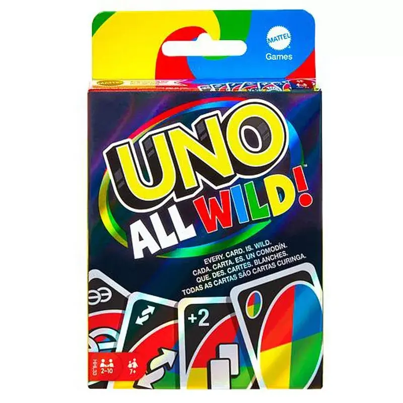 Card game MATTEL Games UNO All Wild — family card game, recommended age 7+
