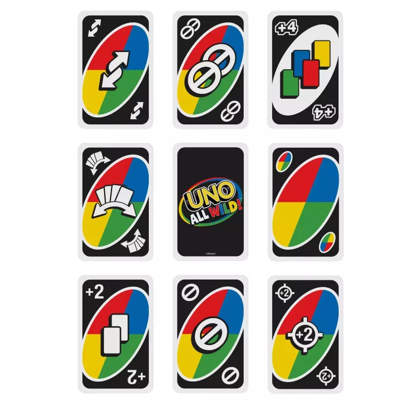 Card game MATTEL Games UNO All Wild — family card game, recommended age 7+