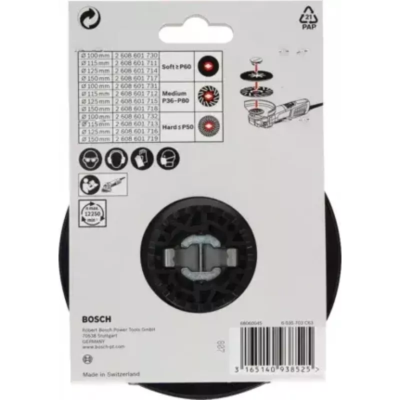Bosch 2 608 601 716 angle grinder accessory Backing pad