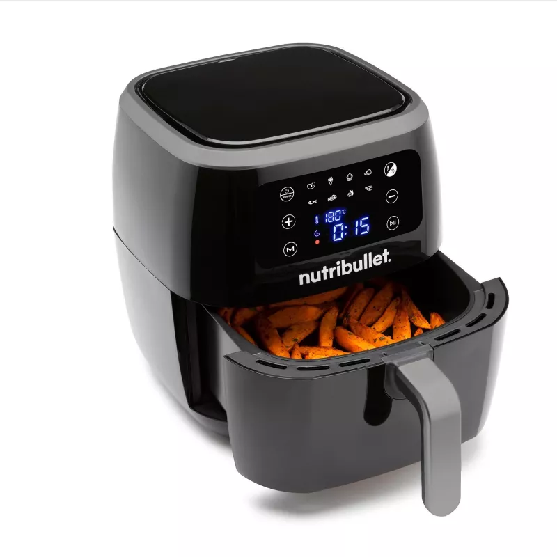 Hot air fryer NUTRIBULLET XXL Digital Air Fryer 7 L 1800 W Black, 8 programs, touch control