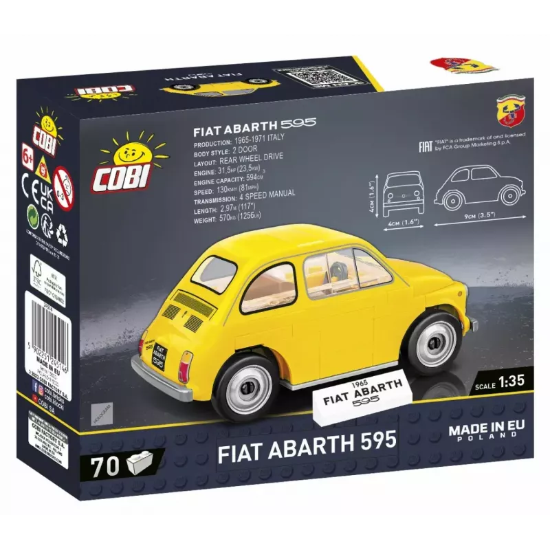 Construction toy Cobi Fiat Abarth 595 model 24514 — scale 1:35, collectible buildable vehicle