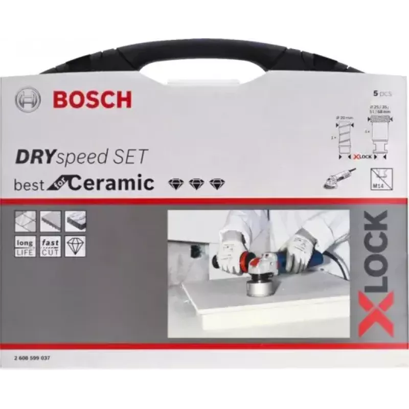 Bosch 2608599037 Kit frese a secco diamantate 5 parti 1 pz. Cutter