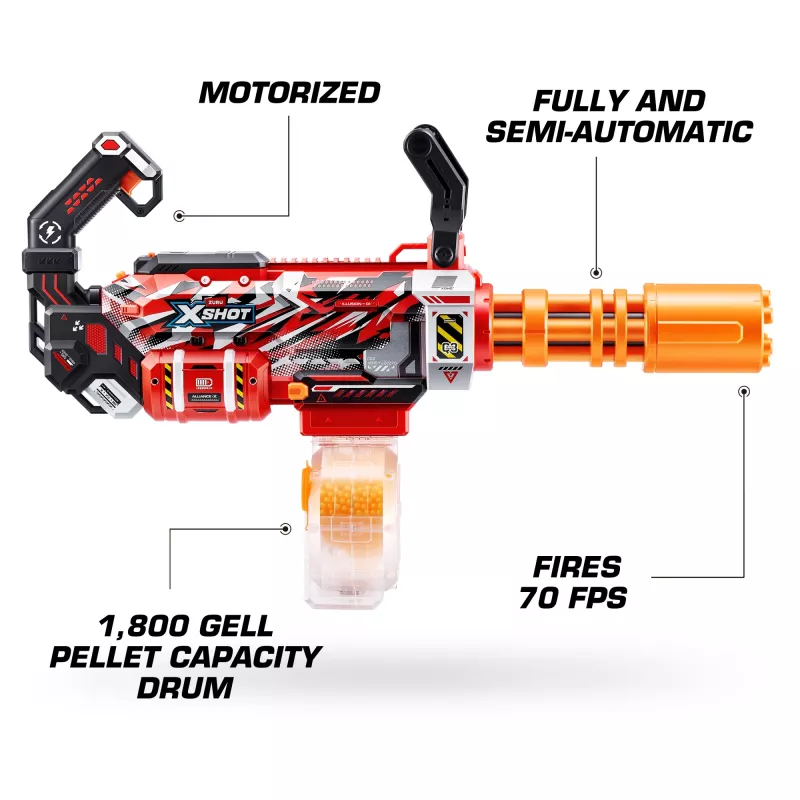 Gel blaster Zuru XSHOT Hyper Gel Gattlin Blaster — rapid-fire toy blaster with rotating barrel