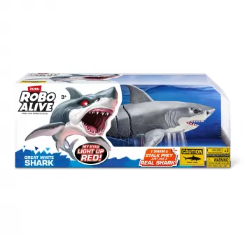 Toy robot shark Zuru Robo Alive Great White Shark 71126 — water play interactive battery-powered figure