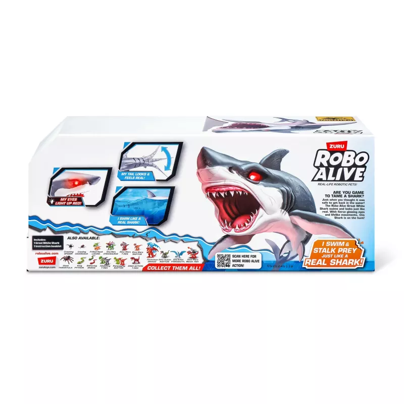 Toy robot shark Zuru Robo Alive Great White Shark 71126 — water play interactive battery-powered figure