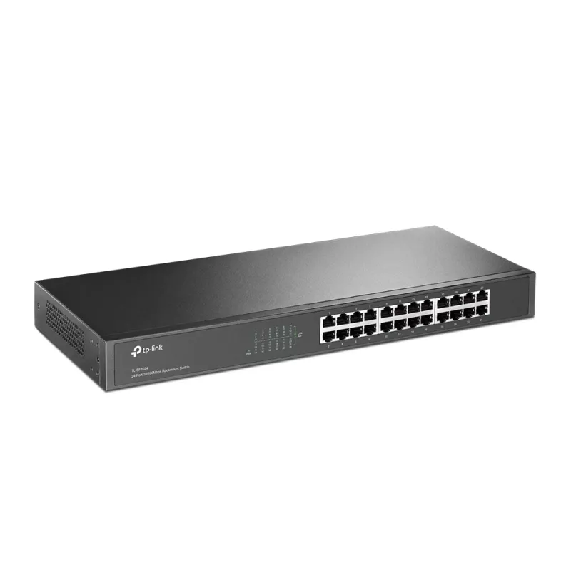 TP-Link 24-Port 10/100Mbps Rackmount Network Switch, Unmanaged, Fast Ethernet (10/100), Full duplex, Rack mounting, 1U