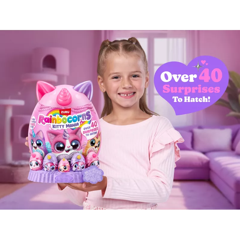 Plush Animal Toy Zuru Rainbocorns Kitty Mania, multicolour, for ages 3+