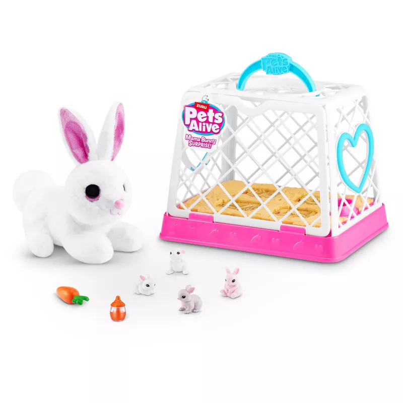 Plush toy Zuru Mama Bunny & Baby Surprise, interactive plush pair, assorted