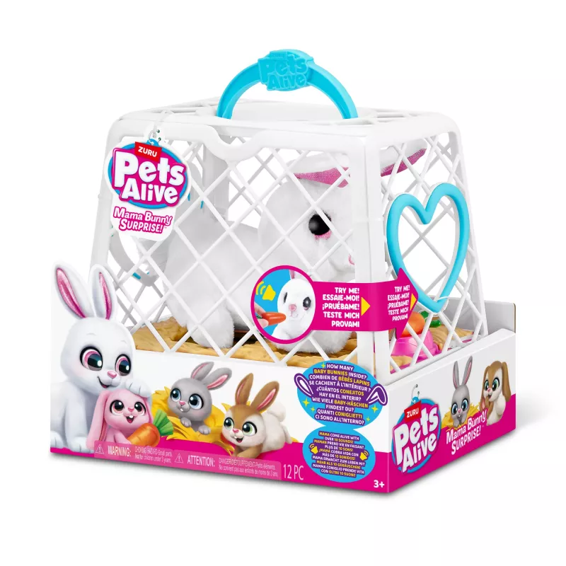 Plush toy Zuru Mama Bunny & Baby Surprise, interactive plush pair, assorted