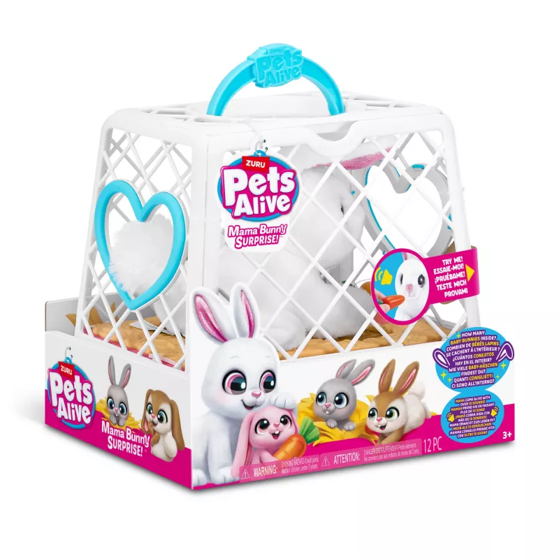 Plush toy Zuru Mama Bunny & Baby Surprise, interactive plush pair, assorted