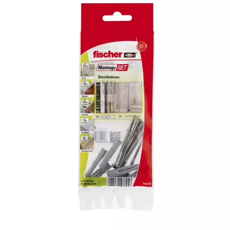 Screw & wall plug kit Fischer MontageSet B 6 pc(s)