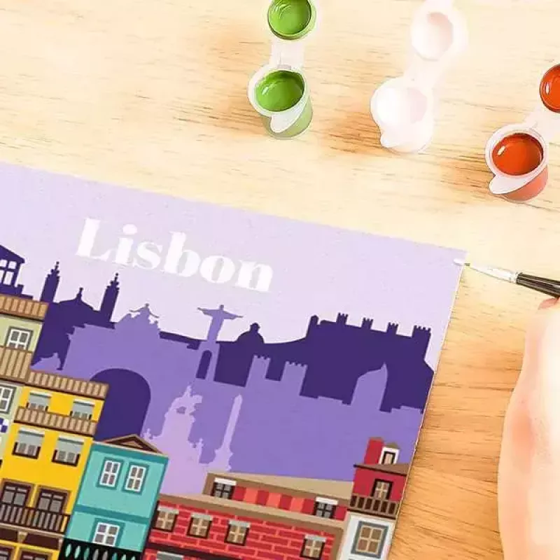 Puzzle kit Ravensburger CreArt Colorful Lisbon — painting puzzle, model 25522