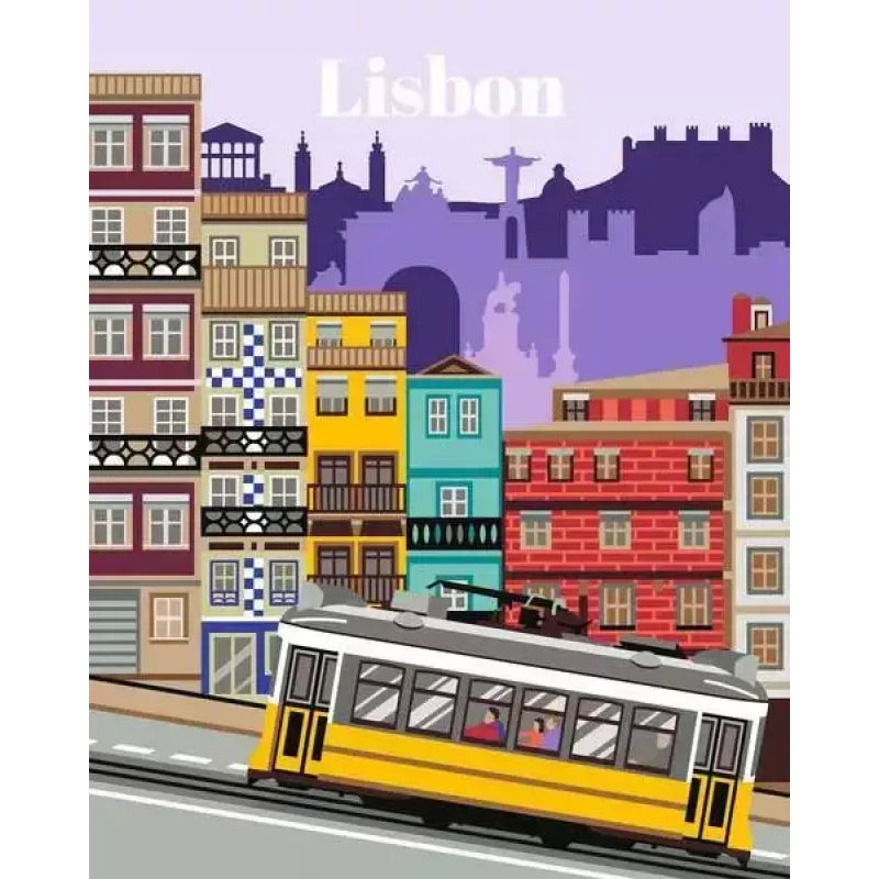 Puzzle kit Ravensburger CreArt Colorful Lisbon — painting puzzle, model 25522