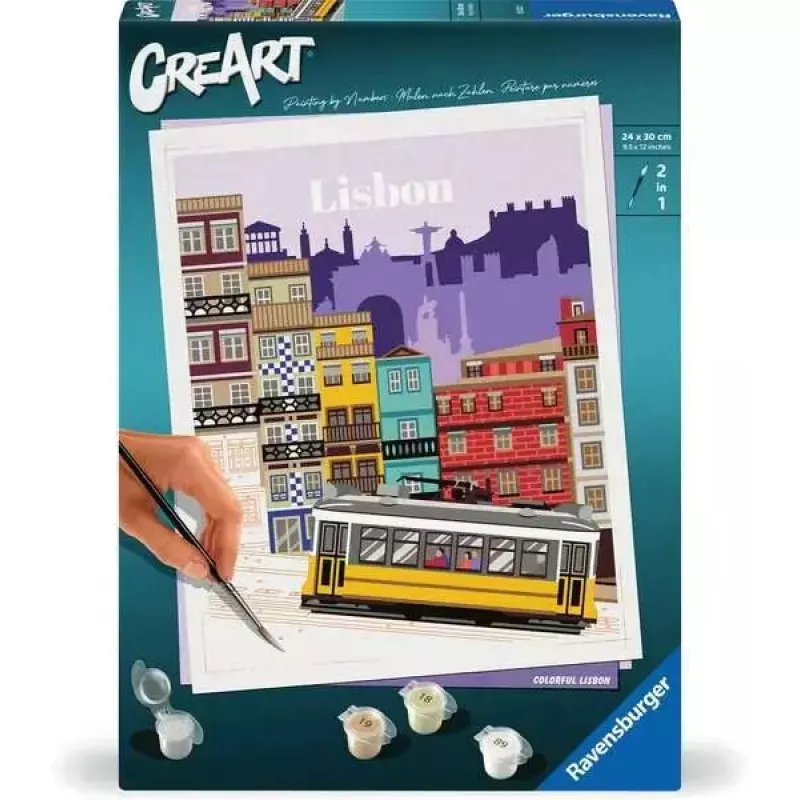 Puzzle kit Ravensburger CreArt Colorful Lisbon — painting puzzle, model 25522
