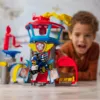 PAW Patrol : Air Rescue, Pup Squad Adventure Bay Airport Playset, with Chase Toy Car & Vehicle Launcher, Kids Toys for Boys and Girls 3+