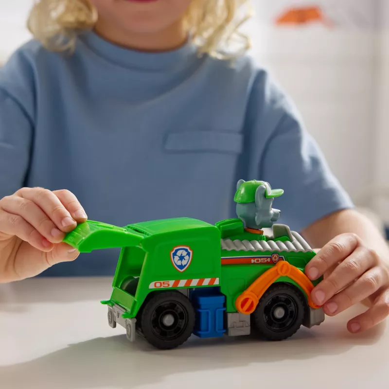 PAW Patrol , Rocky’s Recycle Truck, Toy Vehicle with Collectible Action Figure, Sustainably Minded Kids Toys for Boys & Girls Ages 3 and Up