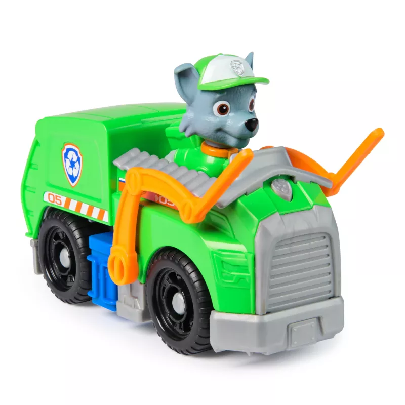 PAW Patrol , Rocky’s Recycle Truck, Toy Vehicle with Collectible Action Figure, Sustainably Minded Kids Toys for Boys & Girls Ages 3 and Up