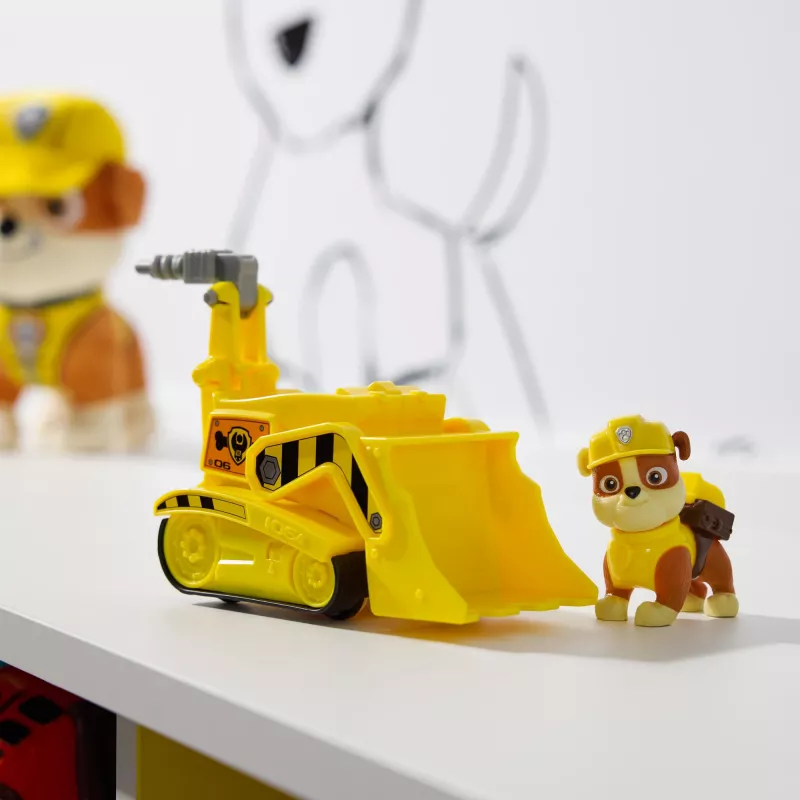 PAW Patrol , Rubble’s Bulldozer Toy Truck with Collectible Action Figure, Sustainably Minded Kids Toys for Boys & Girls Ages 3 and Up