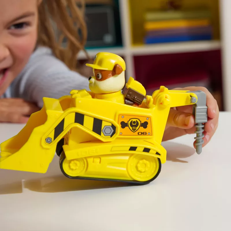 PAW Patrol , Rubble’s Bulldozer Toy Truck with Collectible Action Figure, Sustainably Minded Kids Toys for Boys & Girls Ages 3 and Up