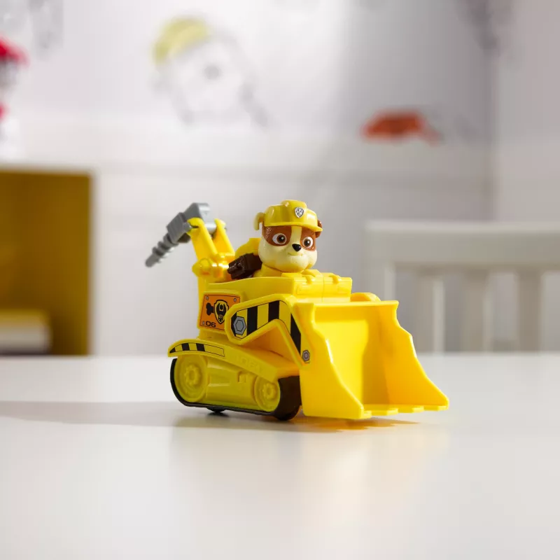PAW Patrol , Rubble’s Bulldozer Toy Truck with Collectible Action Figure, Sustainably Minded Kids Toys for Boys & Girls Ages 3 and Up