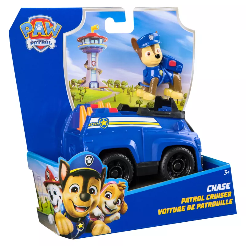 PAW Patrol , Chase’s Patrol Cruiser, Toy Car with Collectible Action Figure, Sustainably Minded Kids Toys for Boys & Girls Ages 3 and Up