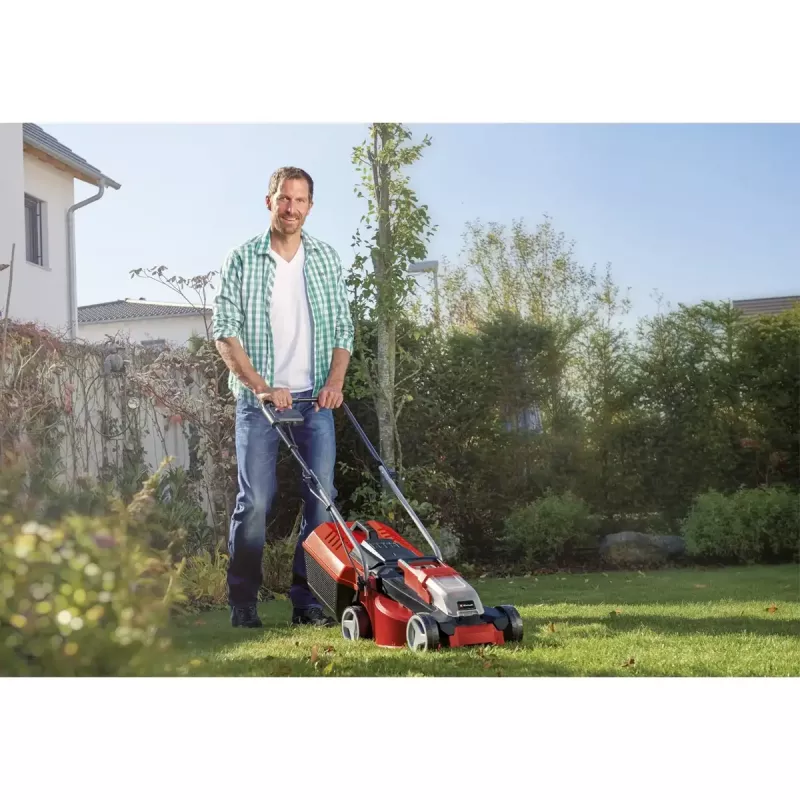 Cordless Lawn Mower and Grass Trimmer Set EINHELL GE-CM 18/30 + GE-CT 18, red/black, Li-ion 4.0Ah