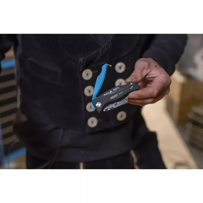 Locking Blade Knife HAZET 2157-1 Black Blue