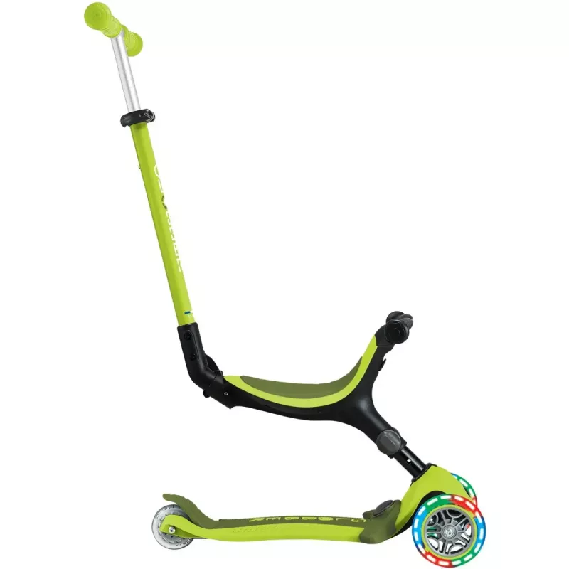 GLOBBER Go-Up Active Lights 3-in-1 Convertible Kick Scooter, Adjustable Height, LED Wheels, Lime