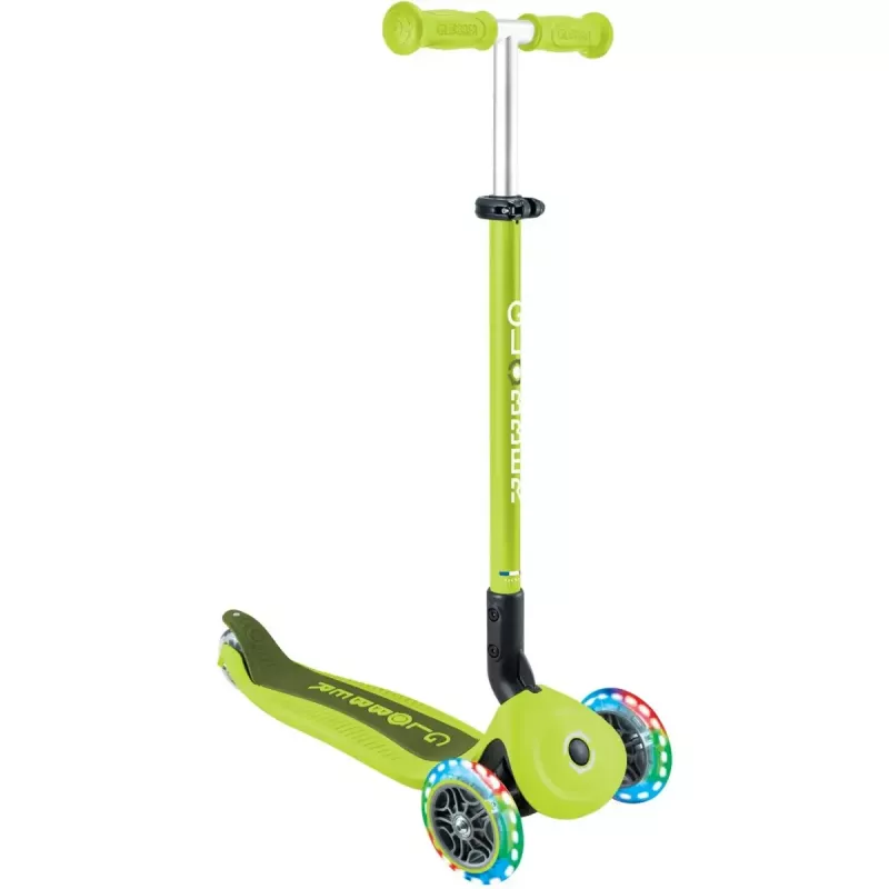 GLOBBER Go-Up Active Lights 3-in-1 Convertible Kick Scooter, Adjustable Height, LED Wheels, Lime