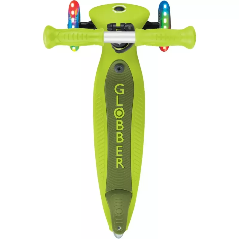 GLOBBER Go-Up Active Lights 3-in-1 Convertible Kick Scooter, Adjustable Height, LED Wheels, Lime