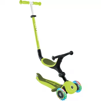 GLOBBER Go-Up Active Lights 3-in-1 Convertible Kick Scooter, Adjustable Height, LED Wheels, Lime