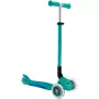 Kick scooter GLOBBER Primo Foldable Plus Lights – foldable children's scooter, turquoise/dark blue