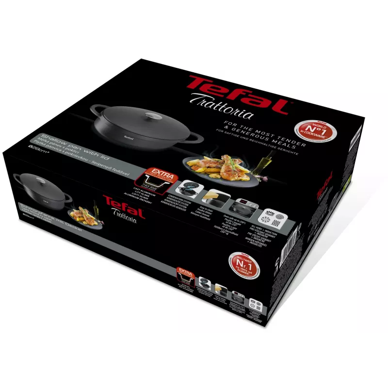 Frying Pan Tefal Trattoria E2187274 Round Black Aluminium 28 cm