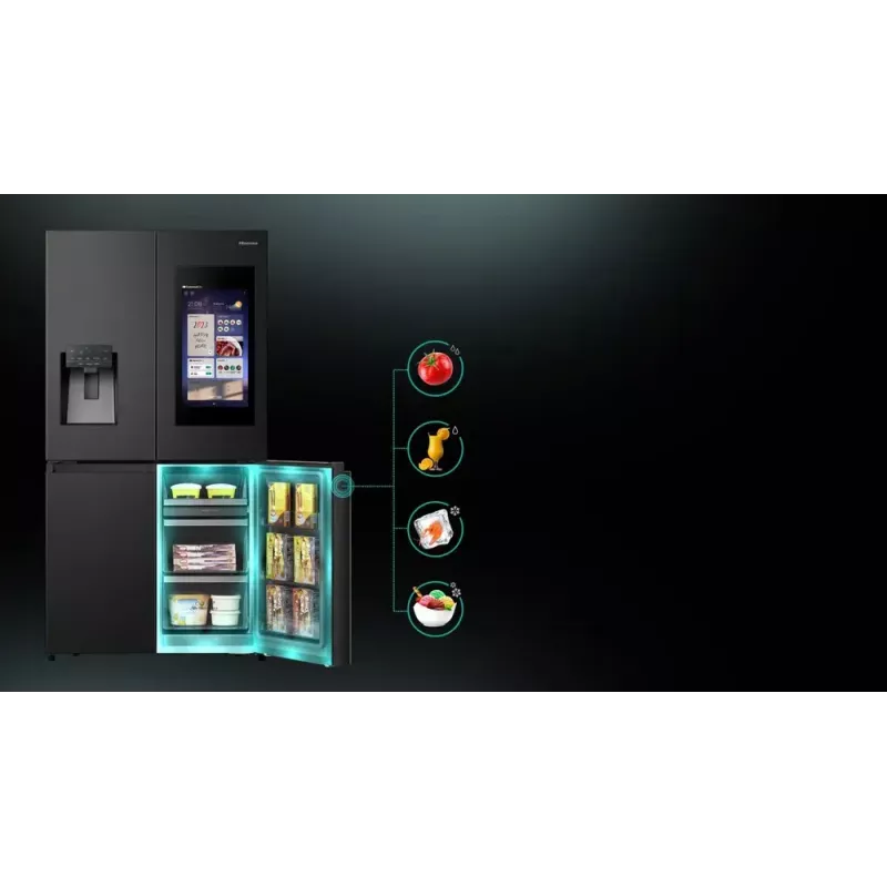 Hisense Cross door refrigerator RQ760N4IFE – Freestanding multi-door, 577 L total capacity, Black