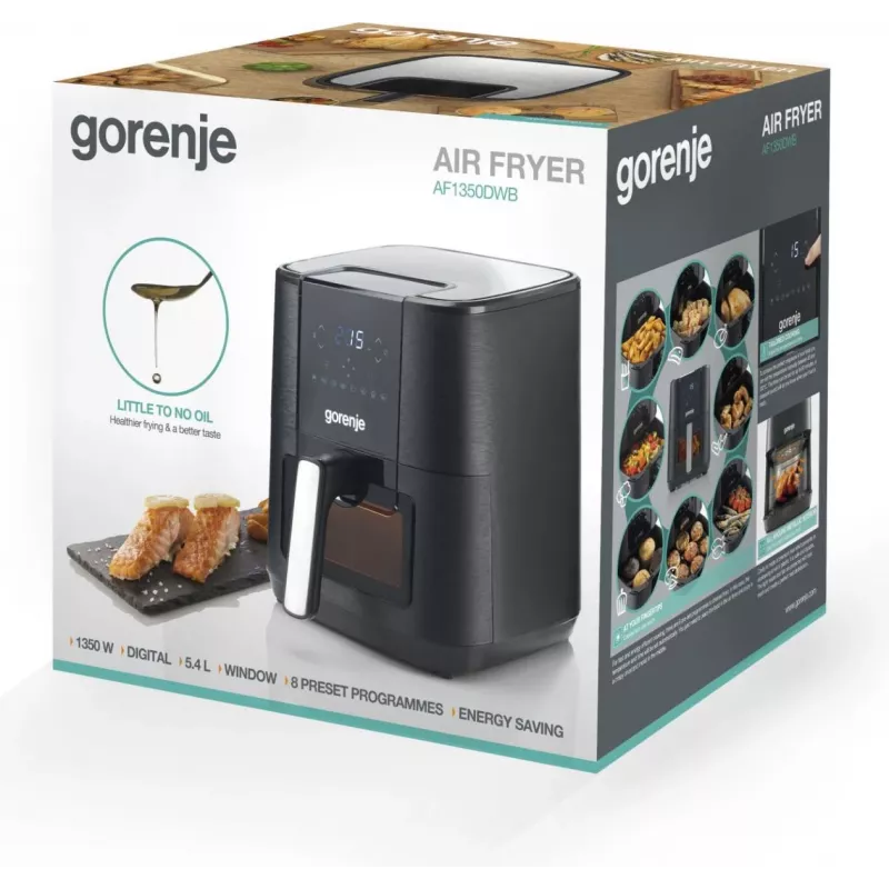 Gorenje AF1350DWB Single 5.4 L Stand-alone 1350 W Hot air fryer Black