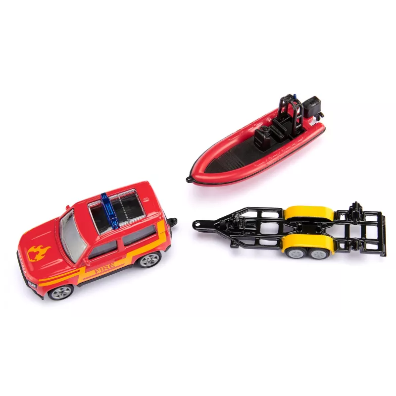 Siku Land Rover Defender with boat SUV model Preassembled