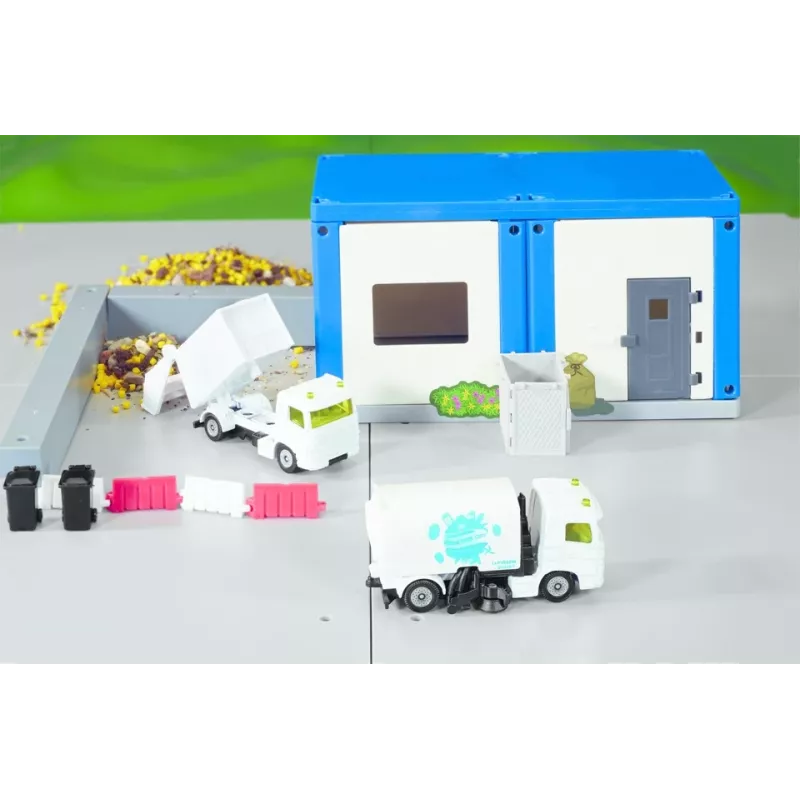Toy vehicle set Siku Municipal: road sweeper and garbage truck, metal/plastic, white, age 3+